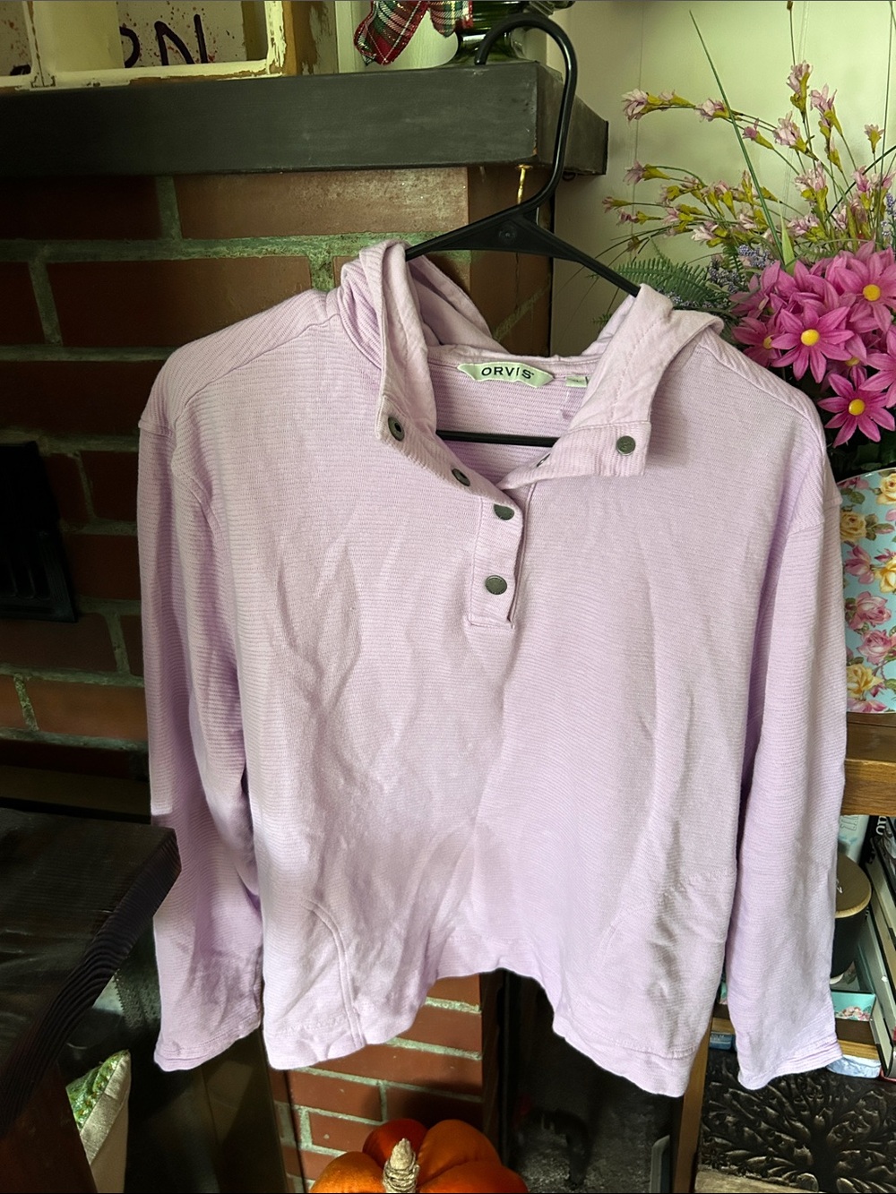 Orvis Lavender Hooded Snap-Placket Women's Pullover
